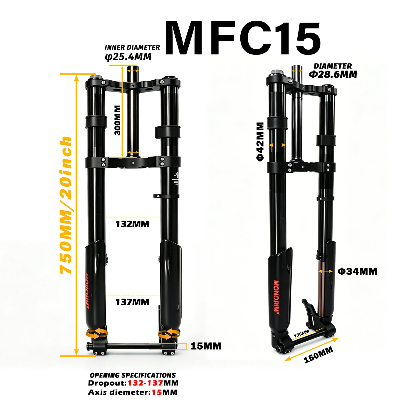 Monorim MF0 front modify great kit to be more safety and comfort for Ebike Road/city/Fattire