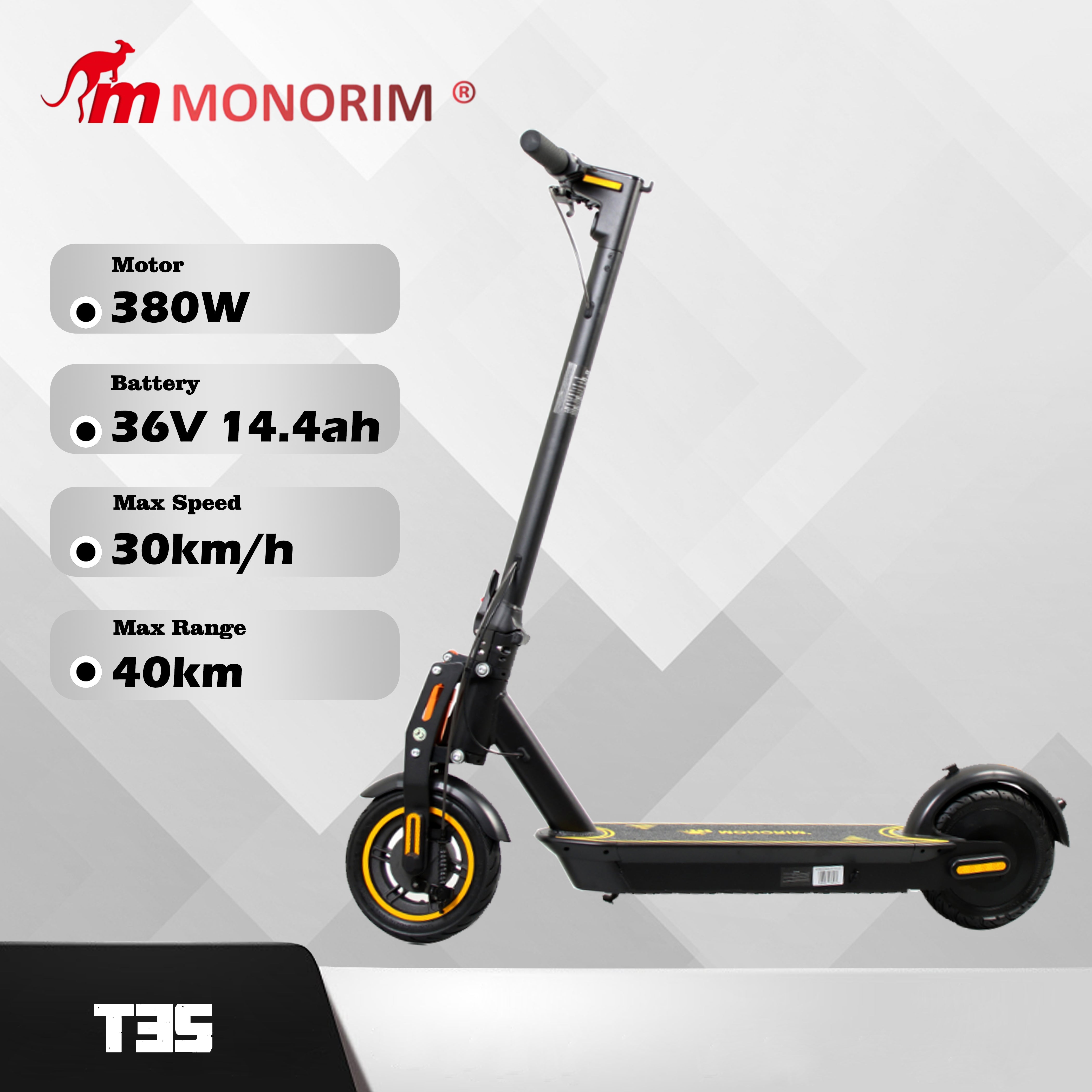 Monorim T3S Wireless-Escooter 36v 14.4ah suspension 350w , App control