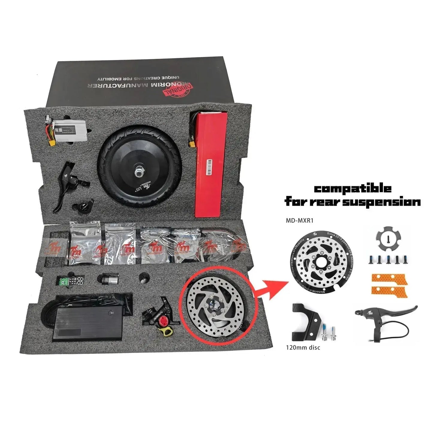 Monorim U5 V2.0 MAX Upgrade-Kit auf 48 V 500 W fĂŒr Segway Scooter Max G30 DII, Höchstgeschwindigkeit 50 km/h