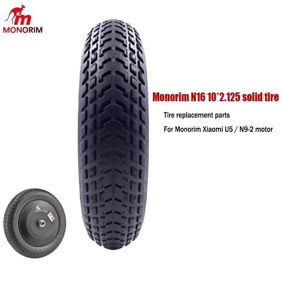 N16 10*2.125 Solid Tire for Monorim Xiaomi U5 Motor, Tire Replacement Parts