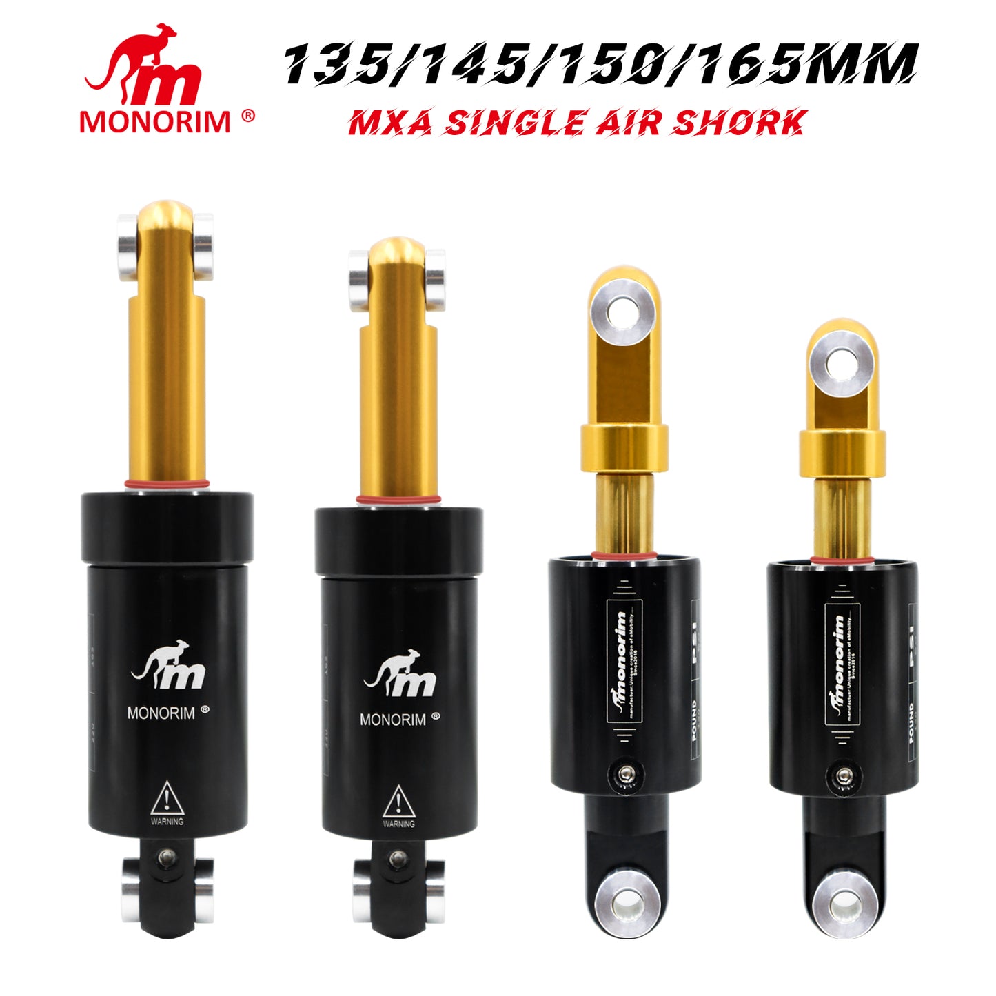 MONORIM MXA Weltweit patentierte Luftfederung 135/145/150/165 mm