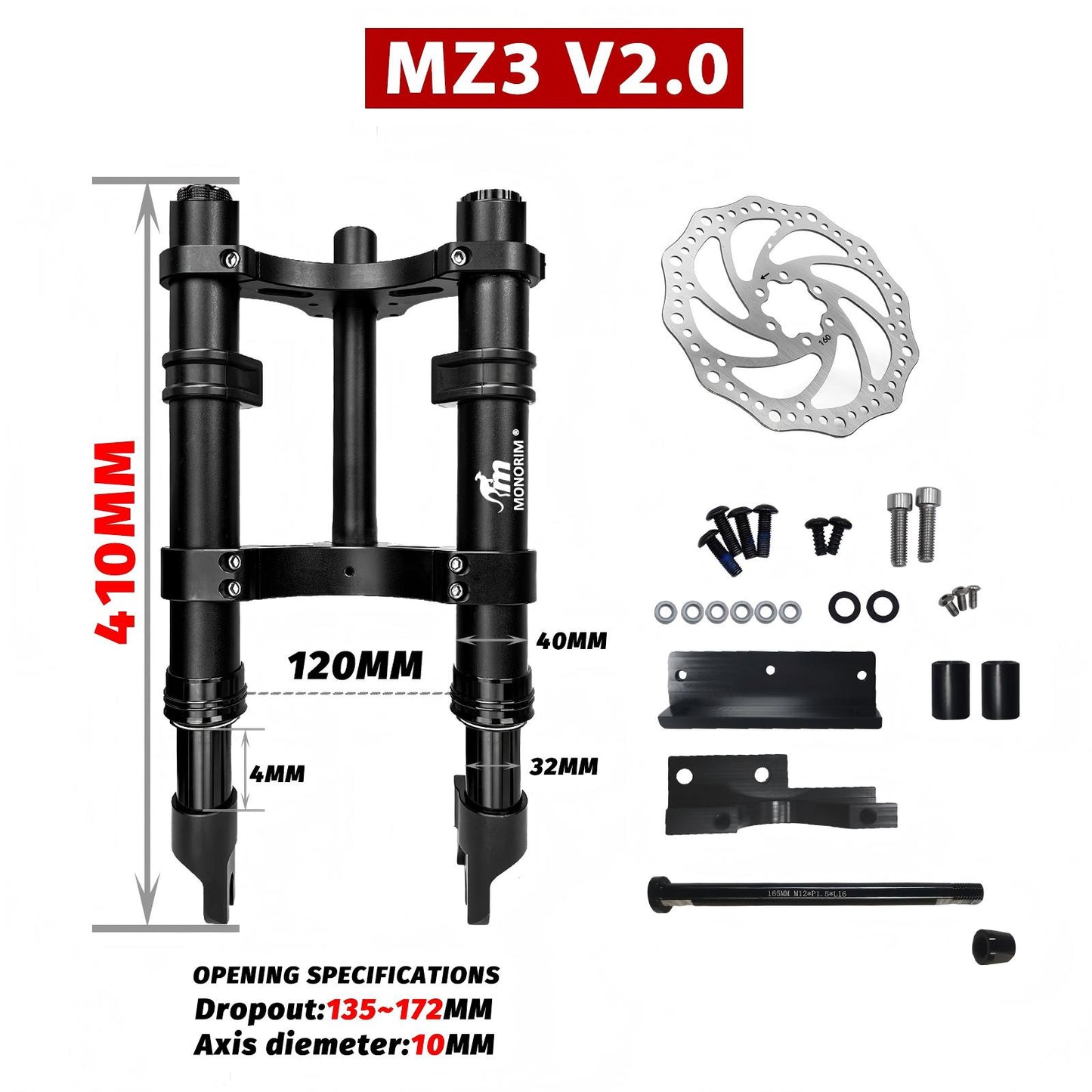 Monorim MZ3 V2.0 front Hydraulic suspension front suspension for ZT3 pro , front spring suspension to be Hydraulic and Air adjust suspension