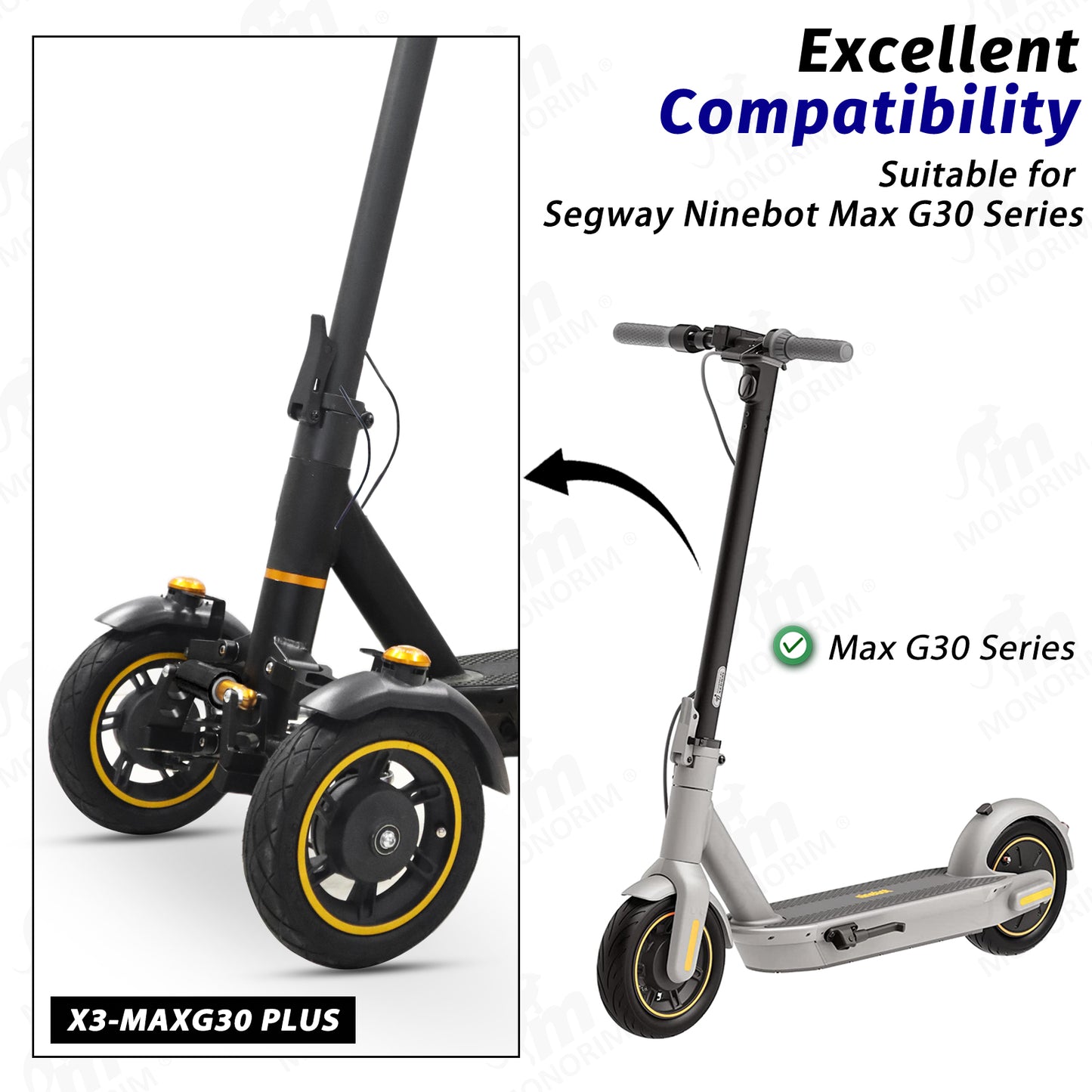 Monorim X3max-G30/G2 Suspension for Segway G30 D/E/P/LP/LE/LD/ G2 all series innovation upgrade three wheels/motor construction kits