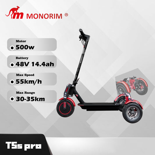 Monorim T5s pro x3wheel support for carrying kit 48v 500w 14.4ah 55km/h