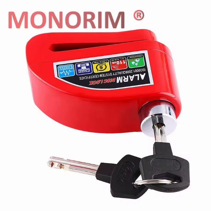 Monorim Disc Brake Motorcycle Lock W/ Loud Alarm Anti Theft Security for xiaomi/segway/escooters or ebike