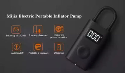 Mijia Portable Smart Digital Tire Pressure Detection Electric Inflator Pump for xiaomi/segway/escooters or ebike