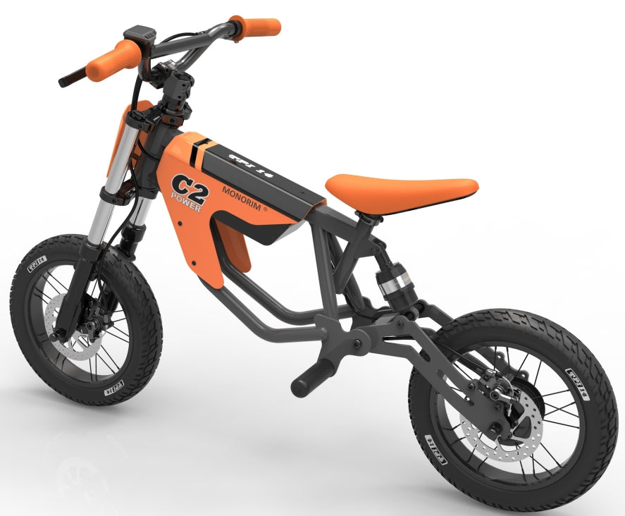 （preorder）🥇 Monorim C2 (Porsche version) Electric KID EMOTO for Kids Ages 5-15 Years Old, 24V 200W Electric Balance Bike with 12 inch Inflatable Tire and Adjustable Seat, Electric Motorcycle for Kids Boys & Girls