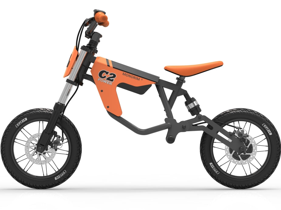 （preorder） Monorim C2 (Porsche version) Electric KID EMOTO for Kids Ages 5-15 Years Old, 24V 200W Electric Balance Bike with 12 inch Inflatable Tire and Adjustable Seat, Electric Motorcycle for Kids Boys & Girls