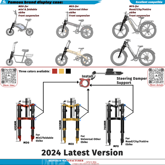 Monorim MD0/ME0/MF0 front modify great kit to be more safety and comfort for Mini & foldable ebike & Fat Tire ebike