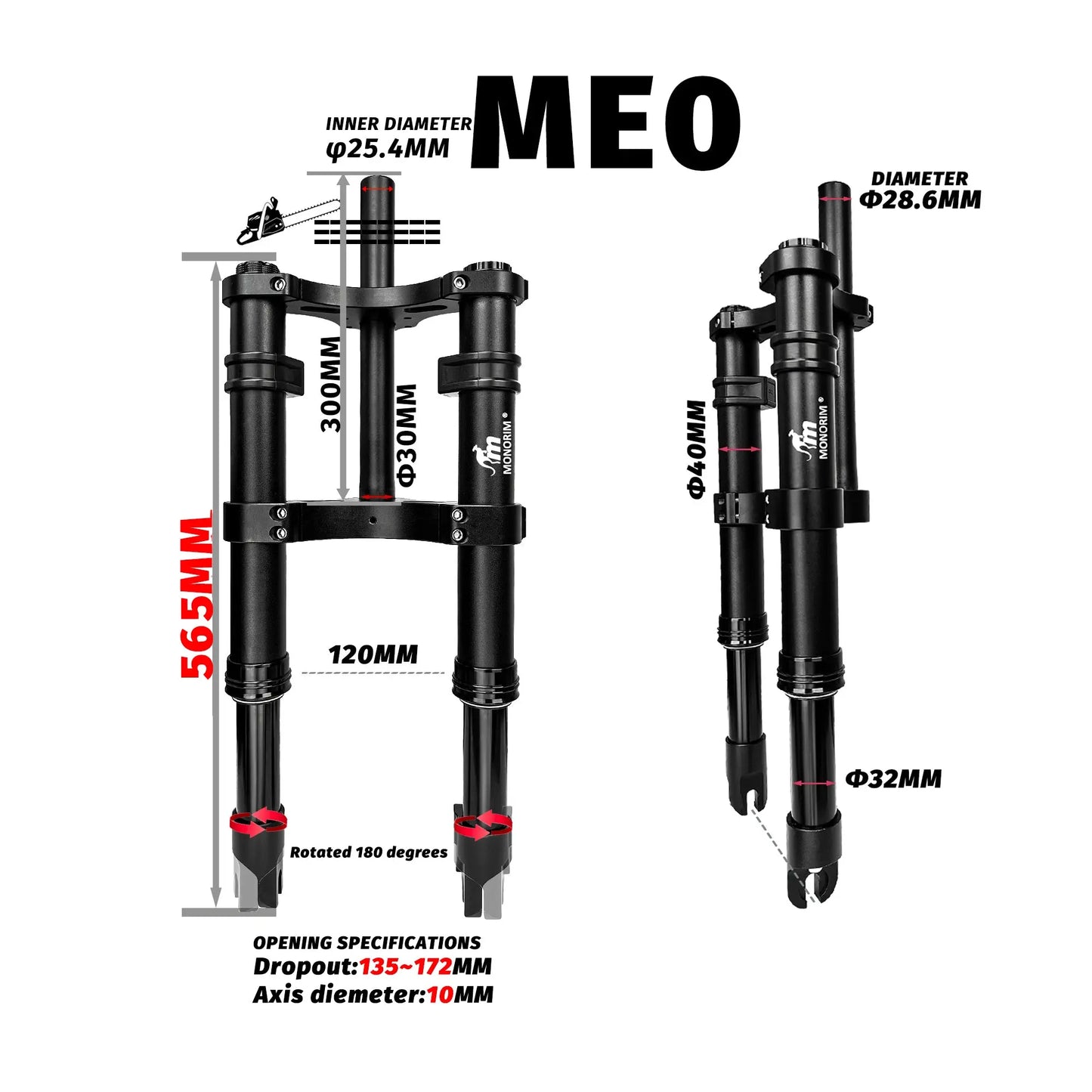 Monorim MD0/ME0/MF0 front modify great kit to be more safety and comfort for Mini & foldable ebike & Fat Tire ebike /one