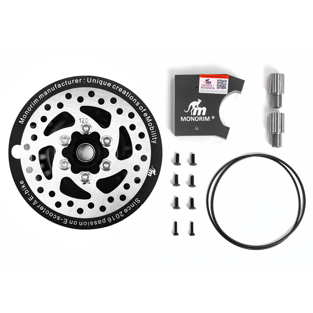 Monorim MD FB Motor Deck Upgrade Disc Brake Parts for huffy H300 Scooter, 120/140mm Disc for Front Motor