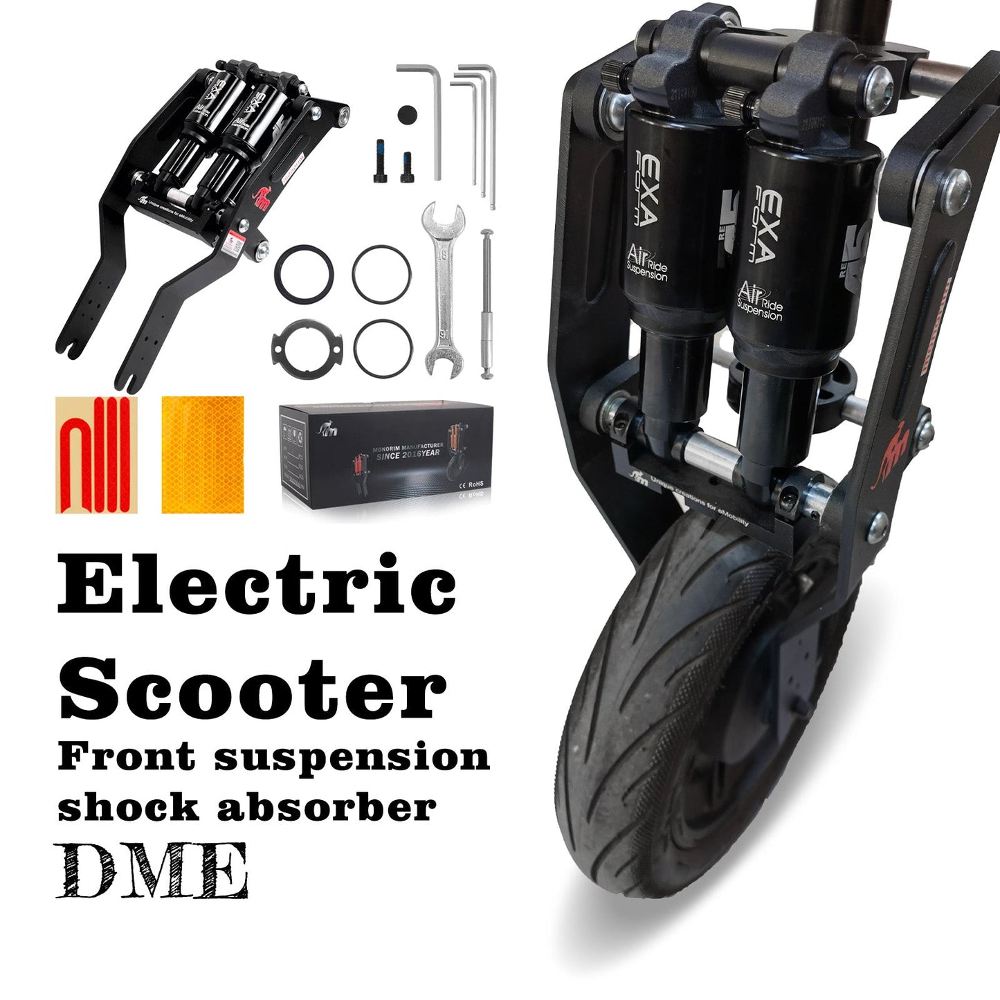 Monorim DME Front Dual Air Suspension For Xiaomi Scooter mi3 Shock Absorber Accessories V.S Version