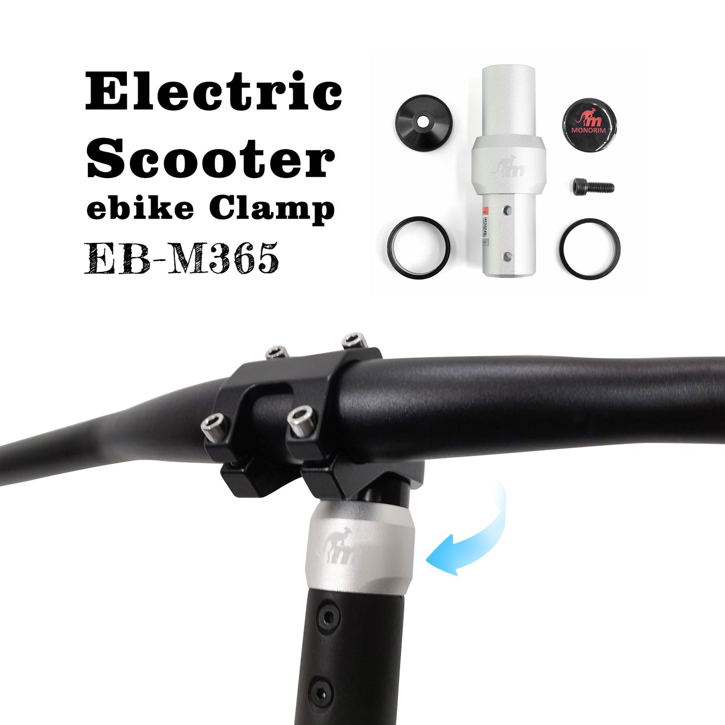 Monorim EB ebike Clamp for Xiaomi Scooter mi3/pro4/pro2/pro1/m365/1s/essential Upgraded Pole Handle  Accessories Parts