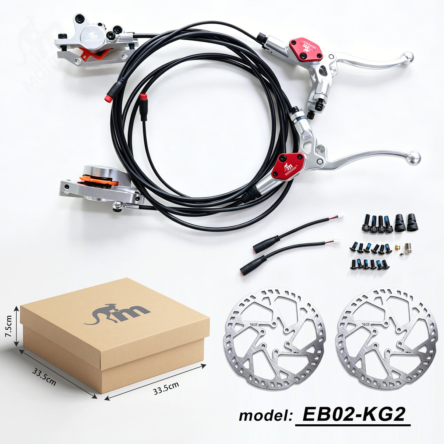 MONORIM EB02-KG2 2-Piston  specially for Kukirin kugoo G2max Hydraulic e-scooter Brakes left 1350mm and right 2000mm ,compatible for all off-road models
