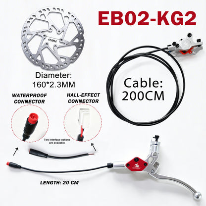 MONORIM EB02-KG2 2-Piston  specially for Kukirin kugoo G2max Hydraulic e-scooter Brakes left 1350mm and right 2000mm ,compatible for all off-road models
