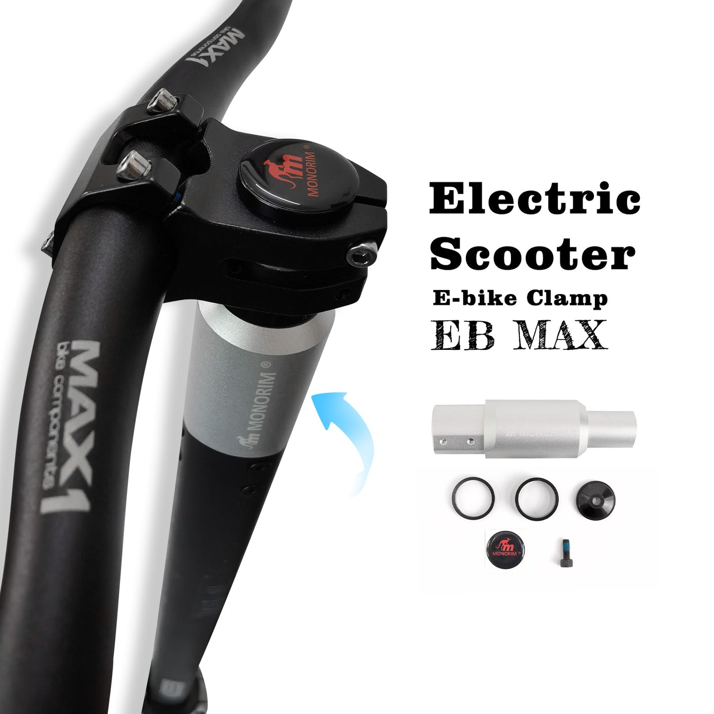 MONORIM EB Max E-bike Clamp For Segway Ninebot Scooter MAX G30 D/E/P/DII/LEII/LD/LE/LP Pole Handle Bar Parts Accessories