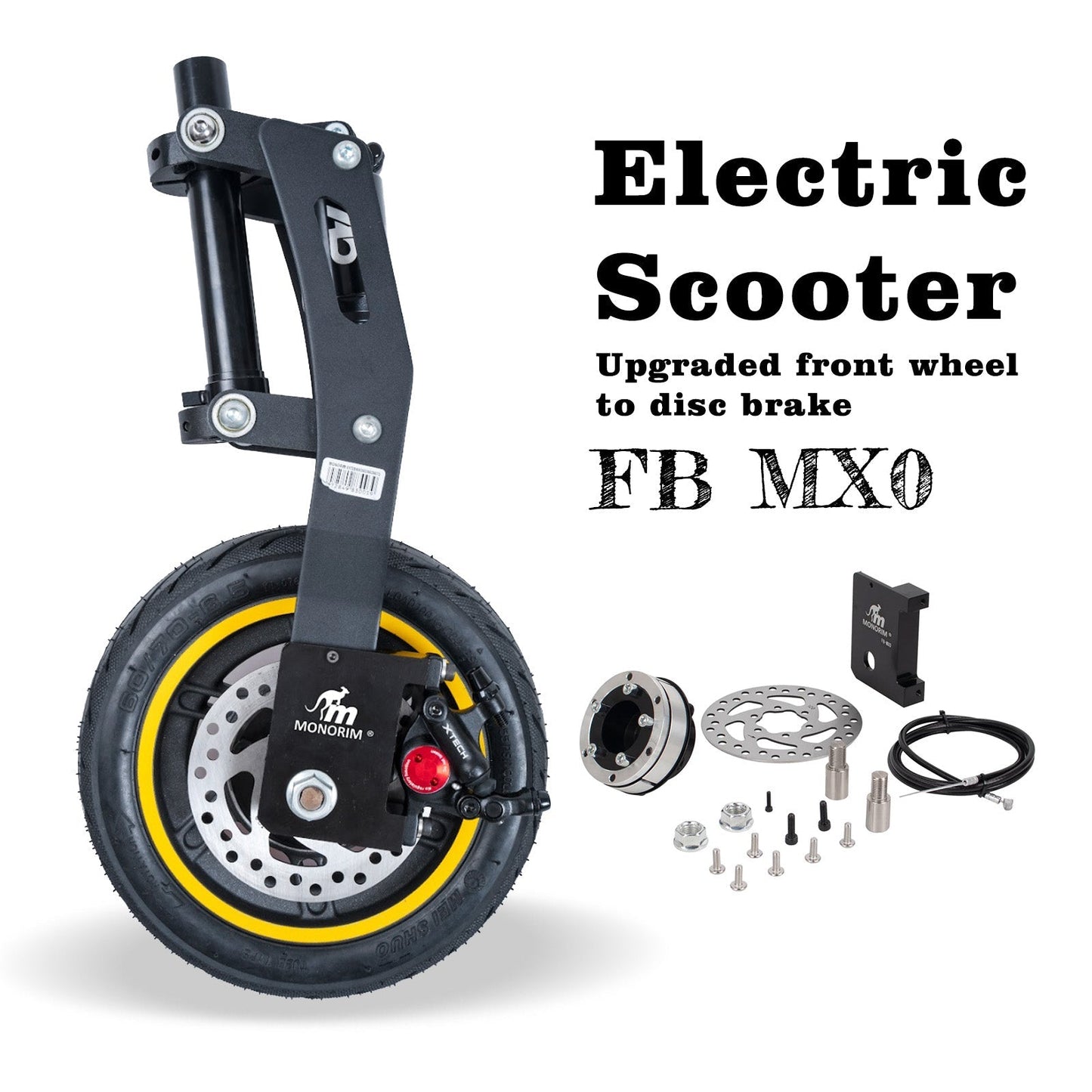 Monorim FB MX0 for Segway Scooter Ninebot Max G30 LP , Upgraded front wheel to disc brake via MXS0