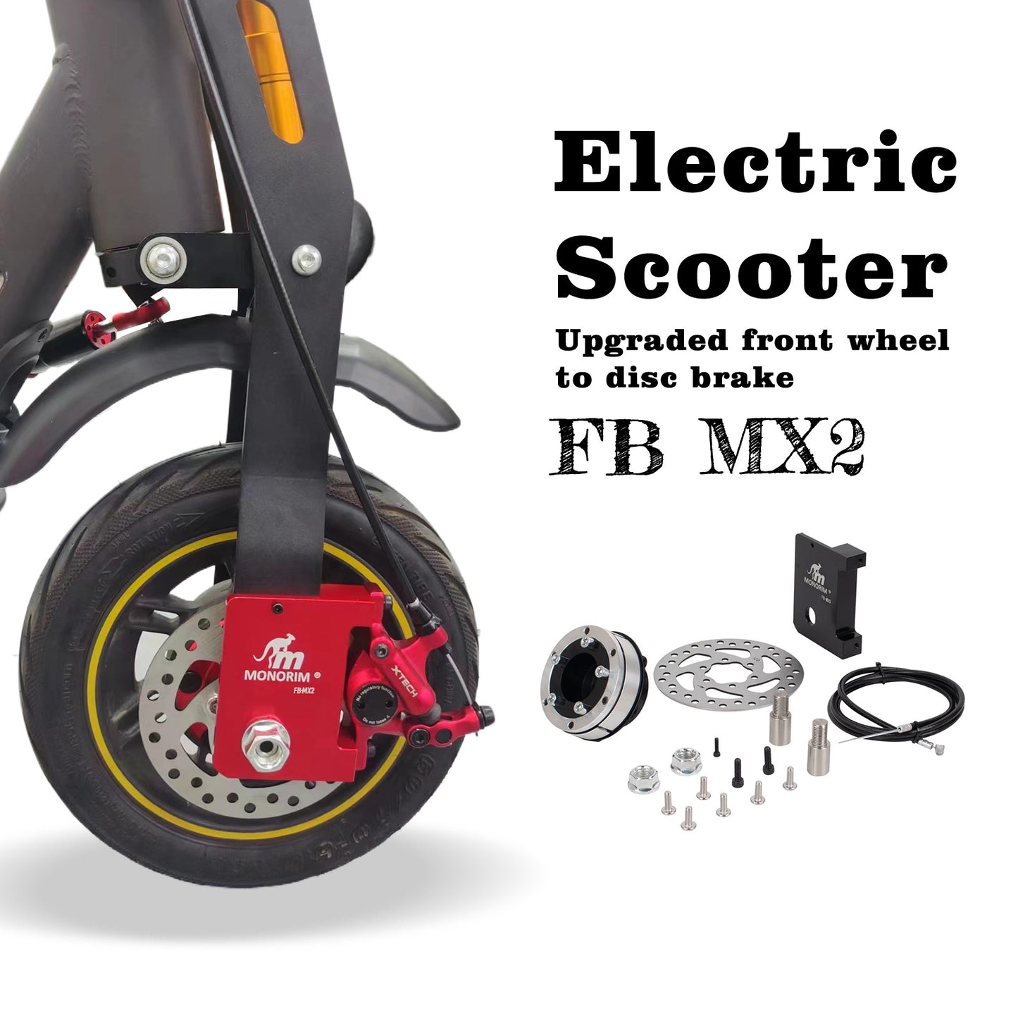 Monorim FB MX2 special for Segway MaxG2 series scooters upgrade to be Disc brake basic on hub wheel