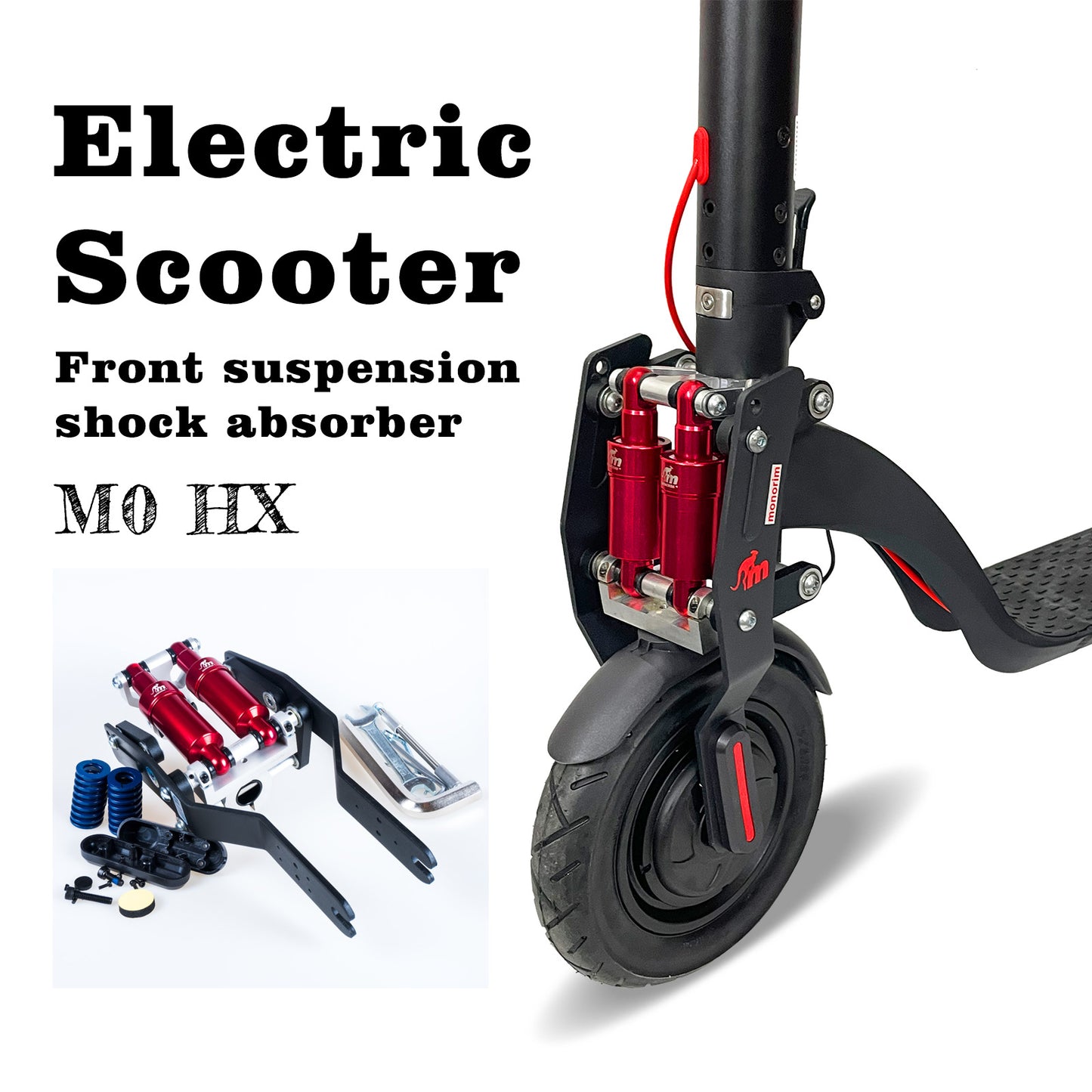 Monorim M0-HX Dual Front Suspension For HX x7/x8 pro Scooter DUAL Absorber Shock Accessories Section Best Upgrade Kits