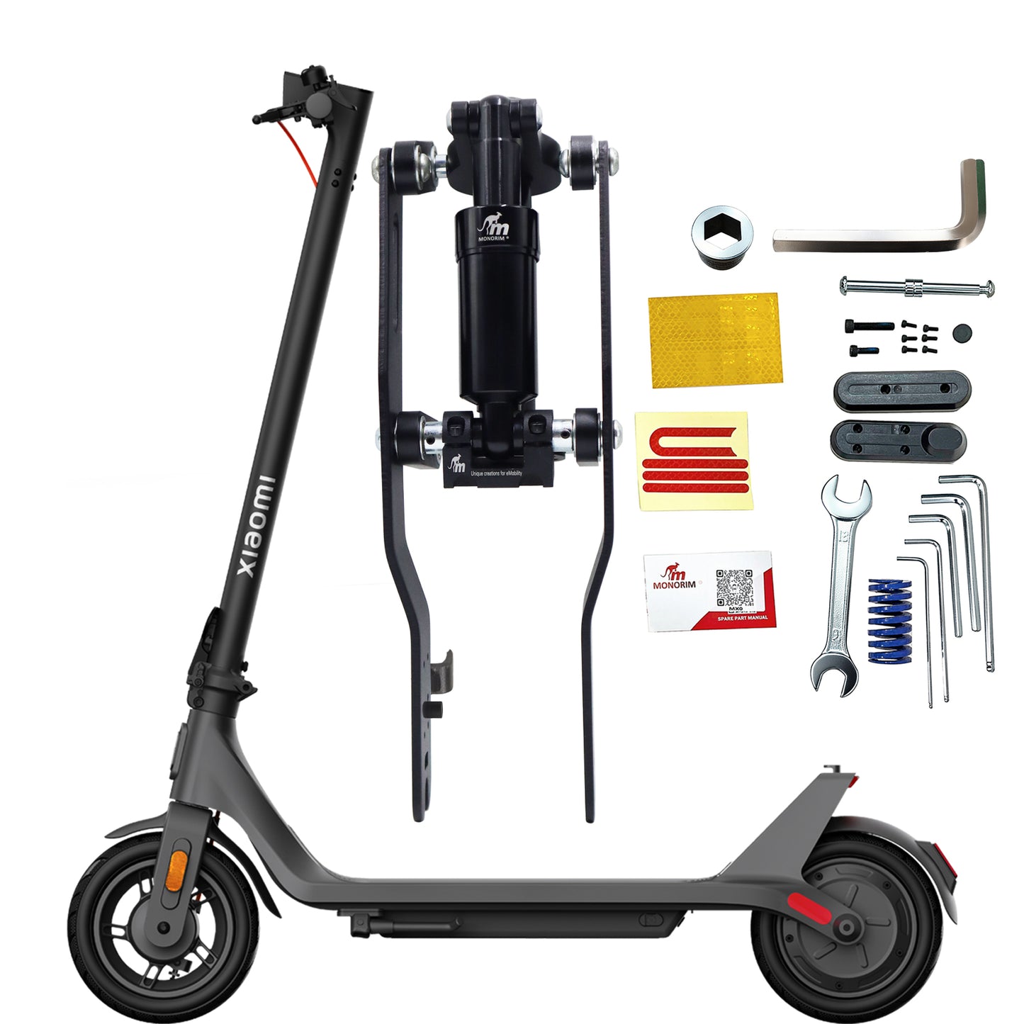 Monorim Front Suspension use for xiaomi 4lite 2nd gen Scooter model M4L2 Specially for 8.5/10inch Shock Absorber Accessories
