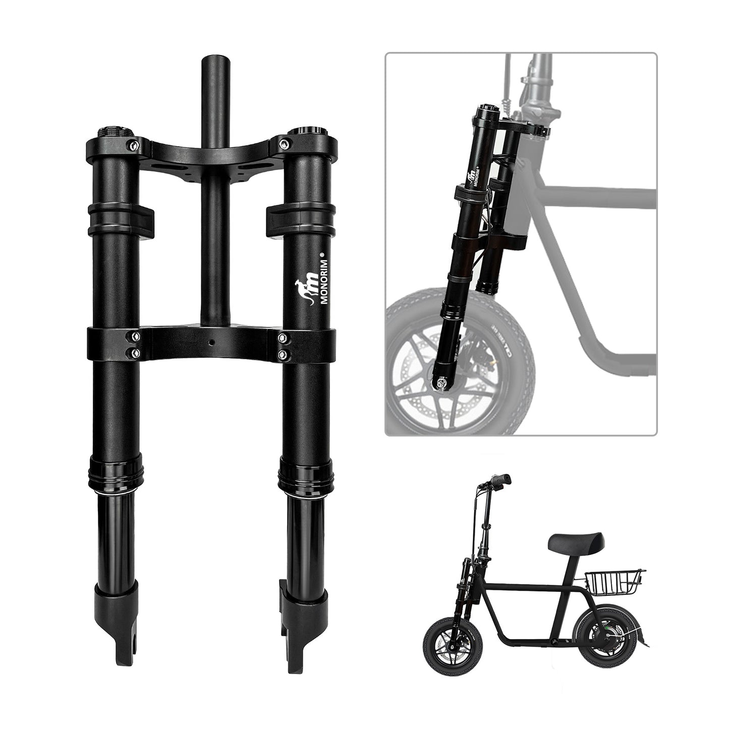 Monorim MB0-12inch front air suspension modify great kit to be more safety and comfort for FIIDO Q1/ Q1S ebike