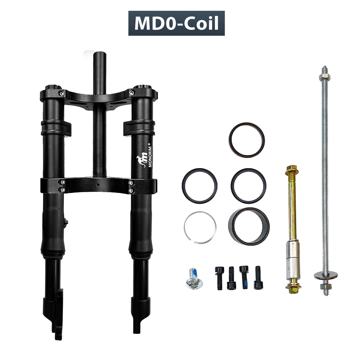 Monorim MD0 coil/air suspension 490mm/12inch front modify great kit to be more safety and comfort for Fiddo/DYU/Kugoo/jetson Bolt or minibikes