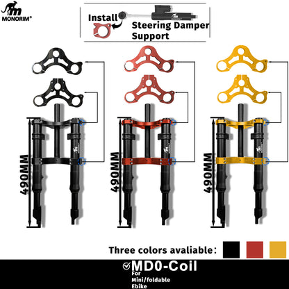 Monorim MD0 coil/air suspension 490mm/12inch front modify great kit to be more safety and comfort for Fiddo/DYU/Kugoo/jetson Bolt or minibikes