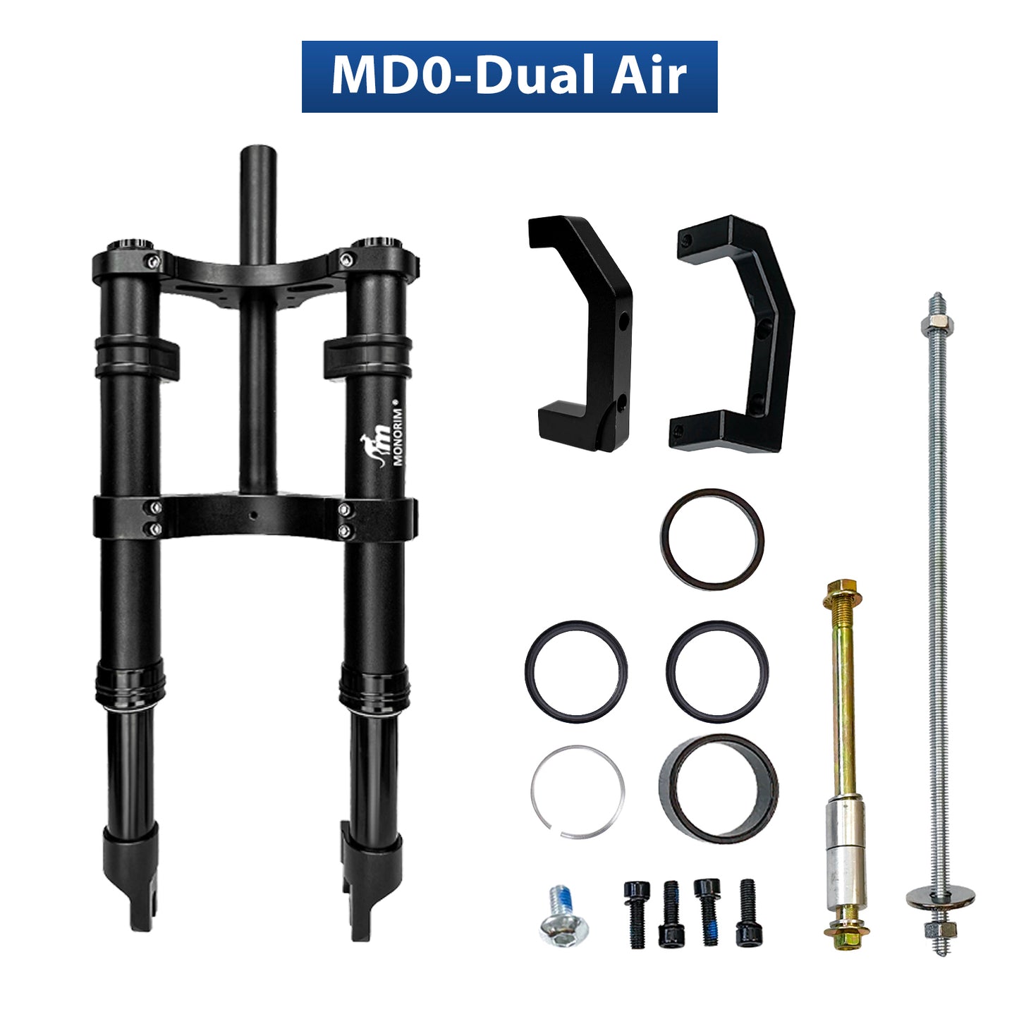 Monorim MD0 coil/air suspension 490mm/12inch front modify great kit to be more safety and comfort for Fiddo/DYU/Kugoo/jetson Bolt or minibikes
