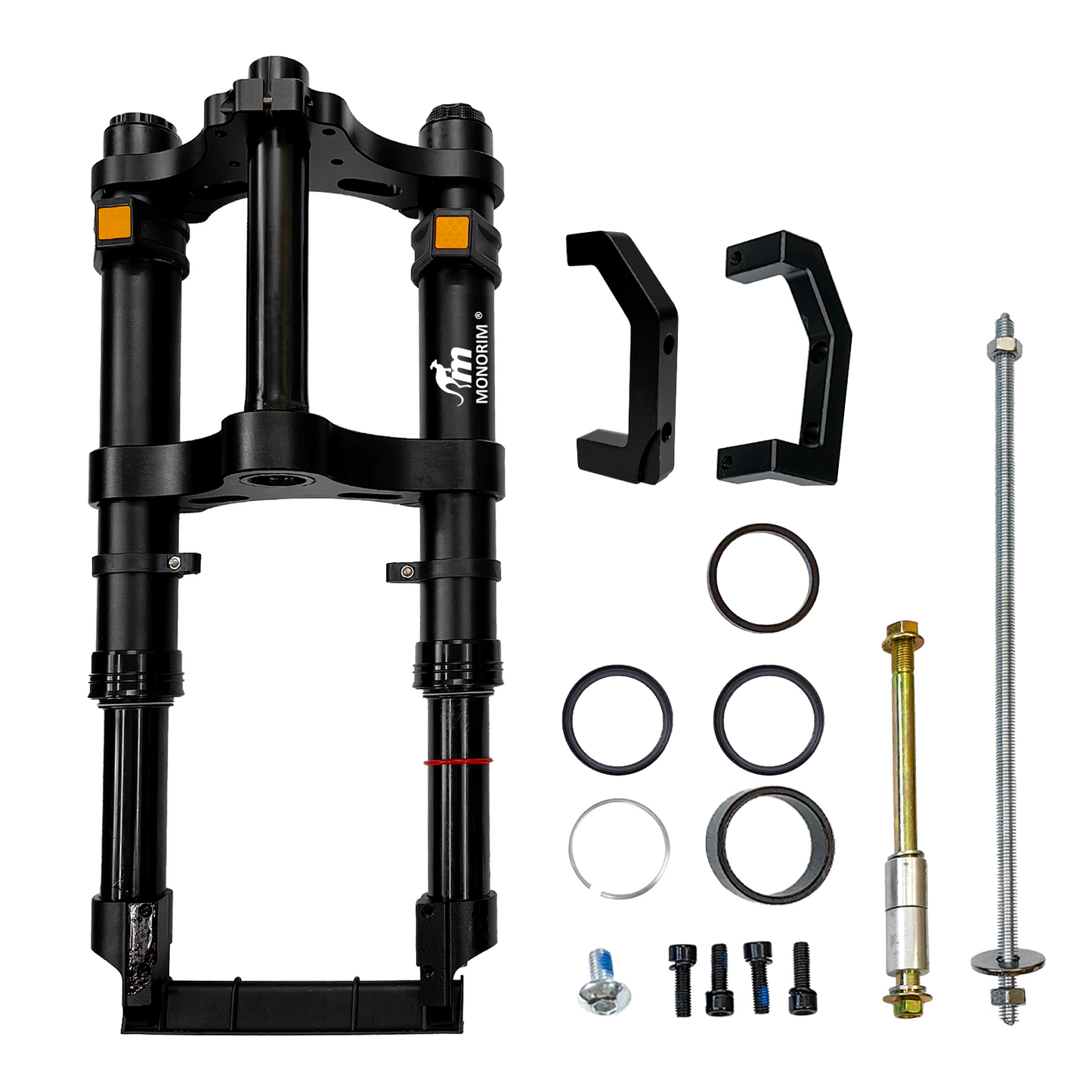 Monorim MB0 front air suspension modify great kit to be more safety and comfort for Engwe O14 ebike
