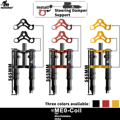 Monorim ME0 coil/air suspension 565mm/14inch front modify great kit to be more safety and comfort for Fiddo/DYU/Kugoo/jetson Bolt/Engwe or minibikes or Foldable