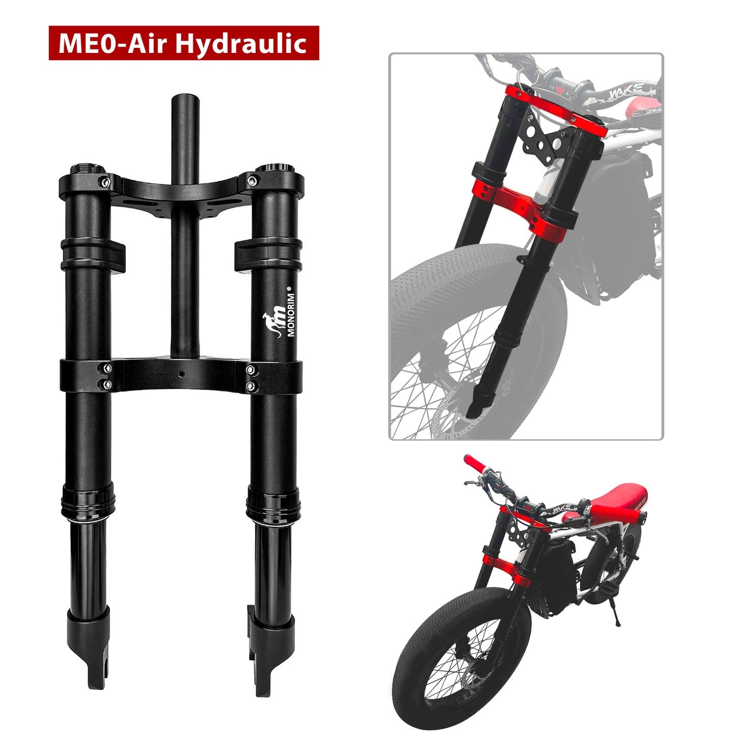 Monorim ME0 coil/air suspension 565mm/14inch front modify great kit to be more safety and comfort for Fiddo/DYU/Kugoo/jetson Bolt/Engwe or minibikes or Foldable