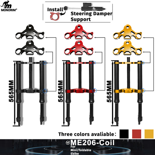 Monorim MD206/ME206 12/14inch coil/dual air front suspension for minibike  upgrade to be more safety and comfort.