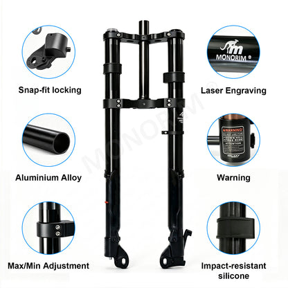 Monorim MF10 front hydraulic front suspension for Road/Foldable fat-tire ebike or emoto upgrade to be more safety and comfort.
