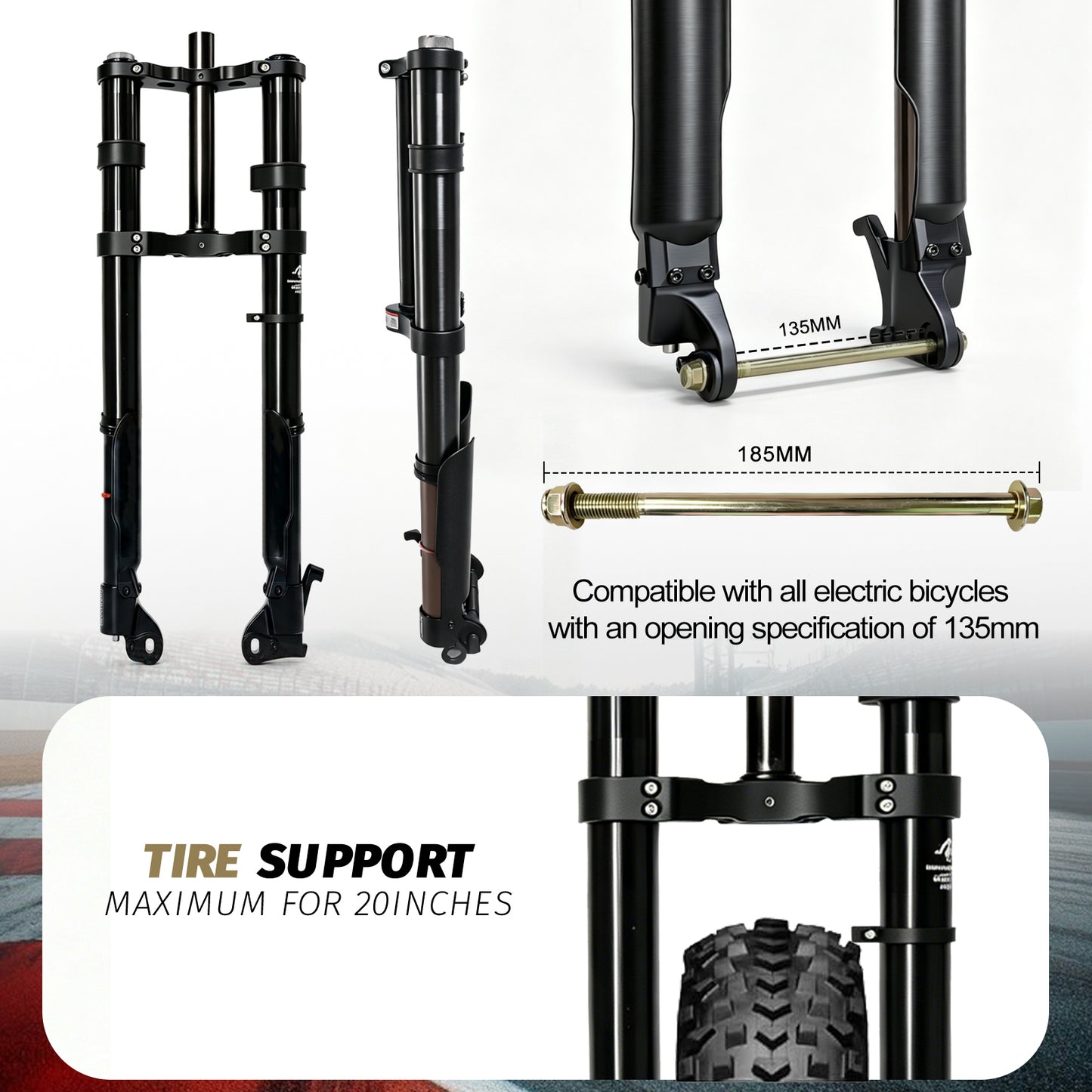 Monorim MF10 front hydraulic front suspension for Road/Foldable fat-tire ebike or emoto upgrade to be more safety and comfort.
