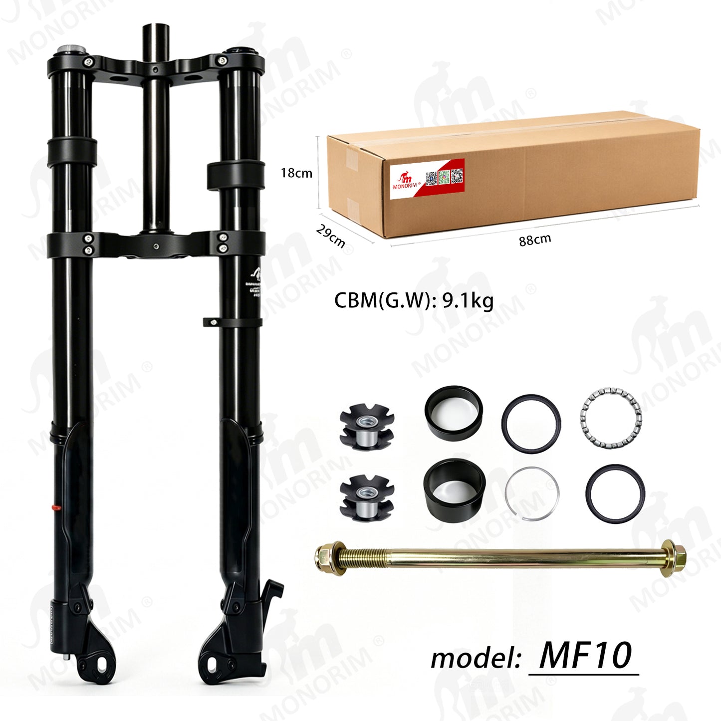 Monorim MF10 front hydraulic front suspension for Road/Foldable fat-tire ebike or emoto upgrade to be more safety and comfort.