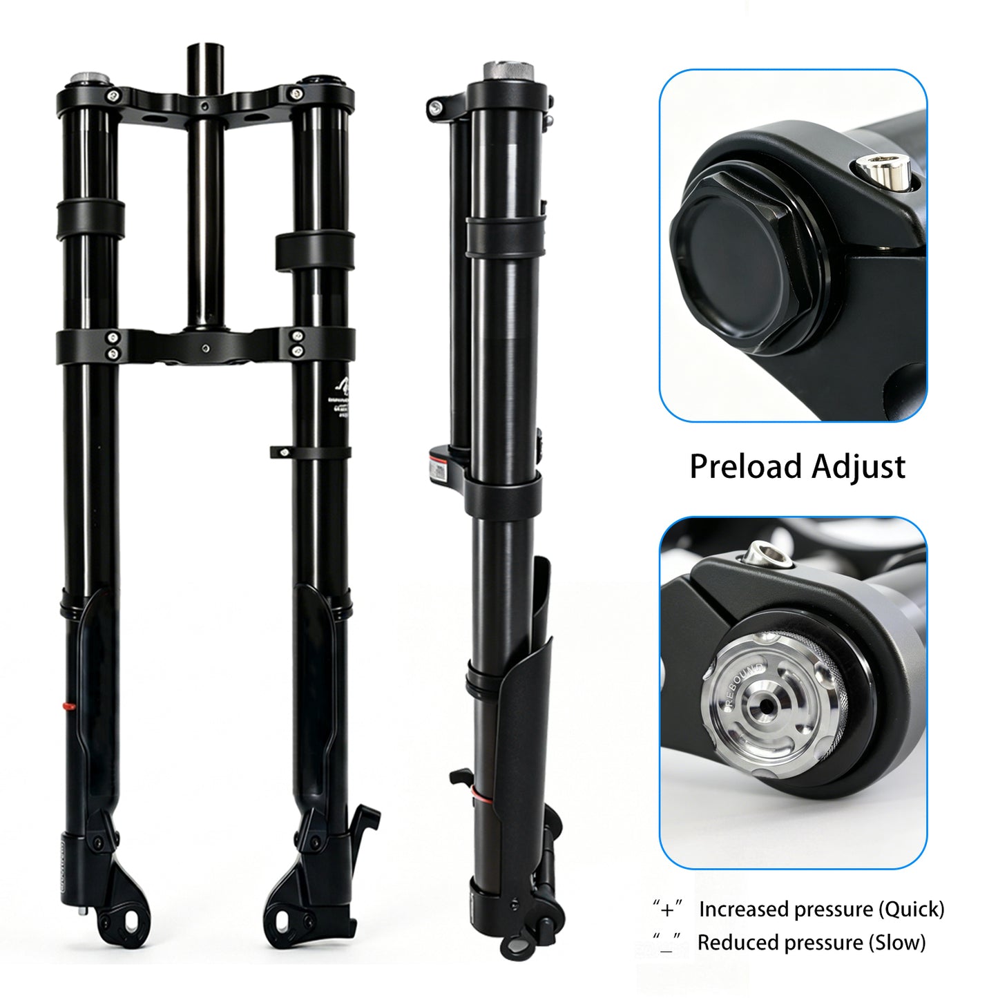 Monorim MF10 front hydraulic front suspension for Road/Foldable fat-tire ebike or emoto upgrade to be more safety and comfort.