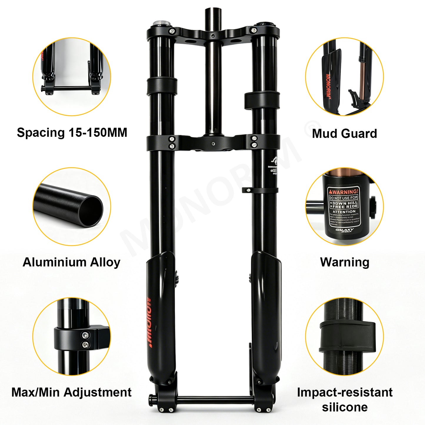 Monorim MFC15 front hydraulic front suspension for Road/Foldable fat-tire ebike or emoto upgrade to be more safety and comfort