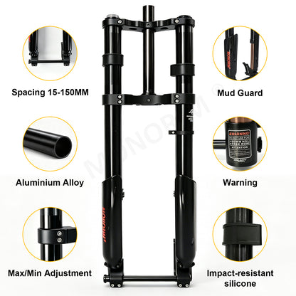 Monorim MFC15 front hydraulic front suspension for Road/Foldable fat-tire ebike or emoto upgrade to be more safety and comfort