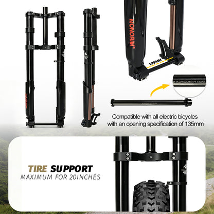 Monorim MFC15 front hydraulic front suspension for Road/Foldable fat-tire ebike or emoto upgrade to be more safety and comfort
