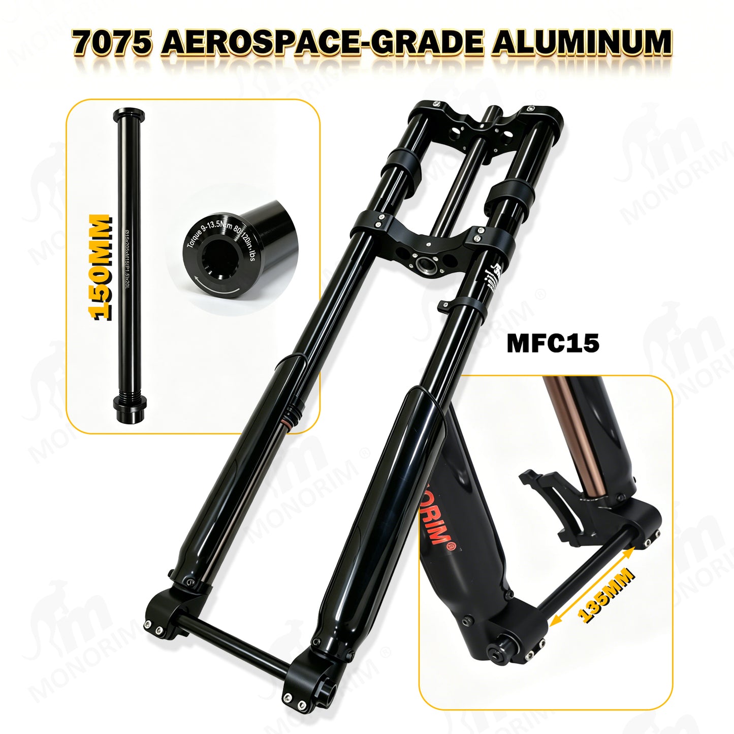 Monorim MFC15 front hydraulic front suspension for Road/Foldable fat-tire ebike or emoto upgrade to be more safety and comfort