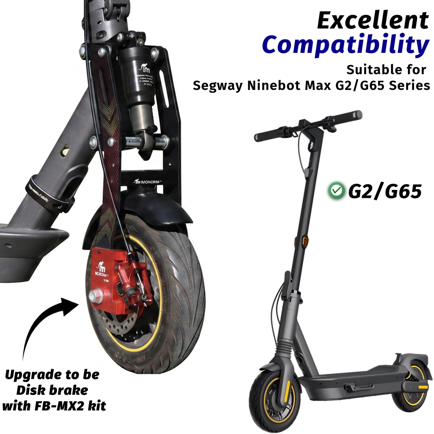 Monorim MG2 Front Air Suspension Kit for Segway G2 or G2E electric scooter Shock absorber Accessories