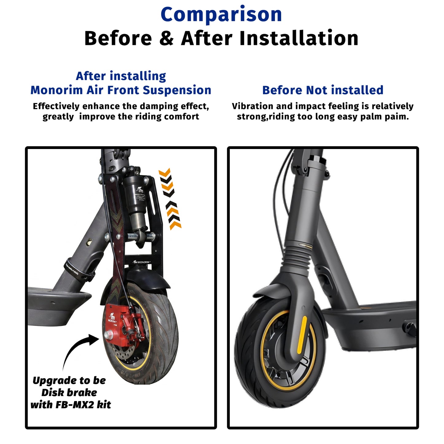 Monorim MG2 Front Air Suspension Kit for Segway G2 or G2E electric scooter Shock absorber Accessories