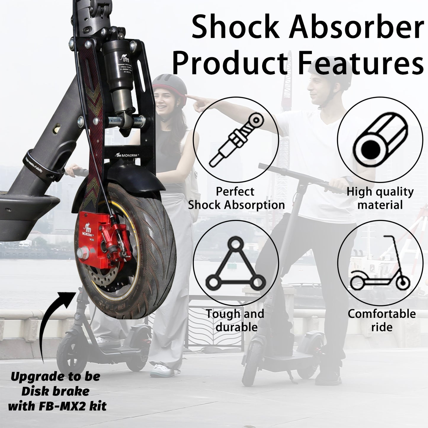 Monorim MG2 Front Air Suspension Kit for Segway G2 or G2E electric scooter Shock absorber Accessories