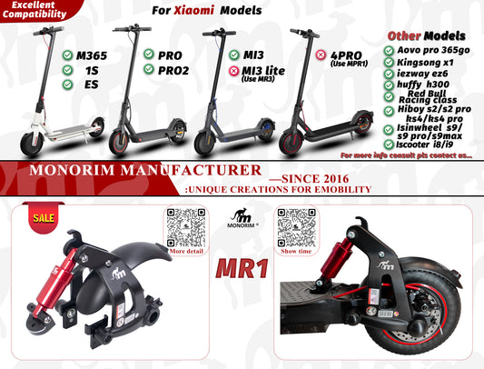 Monorim MR1 Rear Suspension For Xiaomi mi3/pro2/pro1/m365/1s/essential Scooter Specially for 8.5/10inch Shock Absorber Accessories Parts