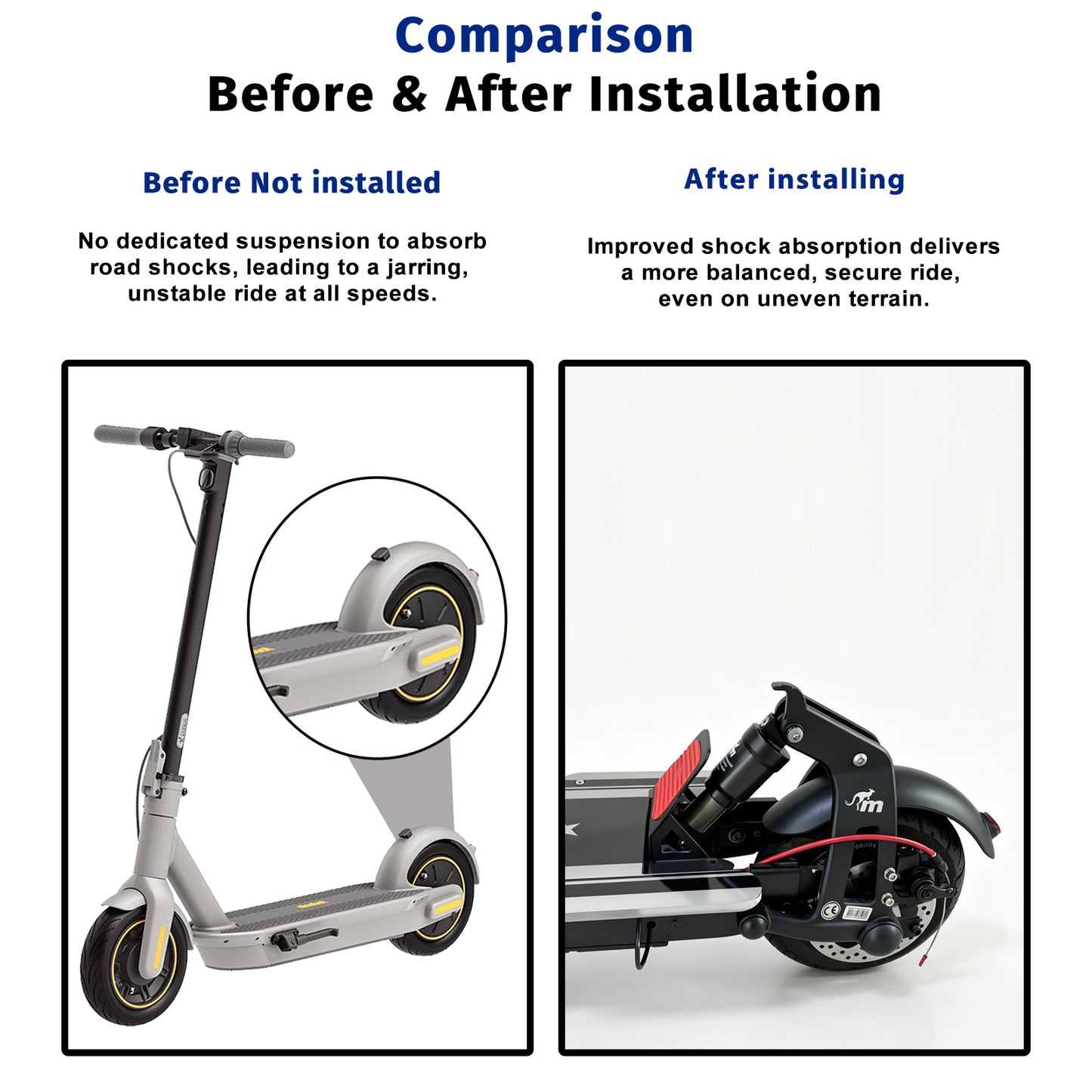 Monorim MXRE Rear AIR Suspension for Segway Ninebot Scooter Max G30 D/E/P/DII/LEII/LD/LE/LP Shock Absorber Accessories
