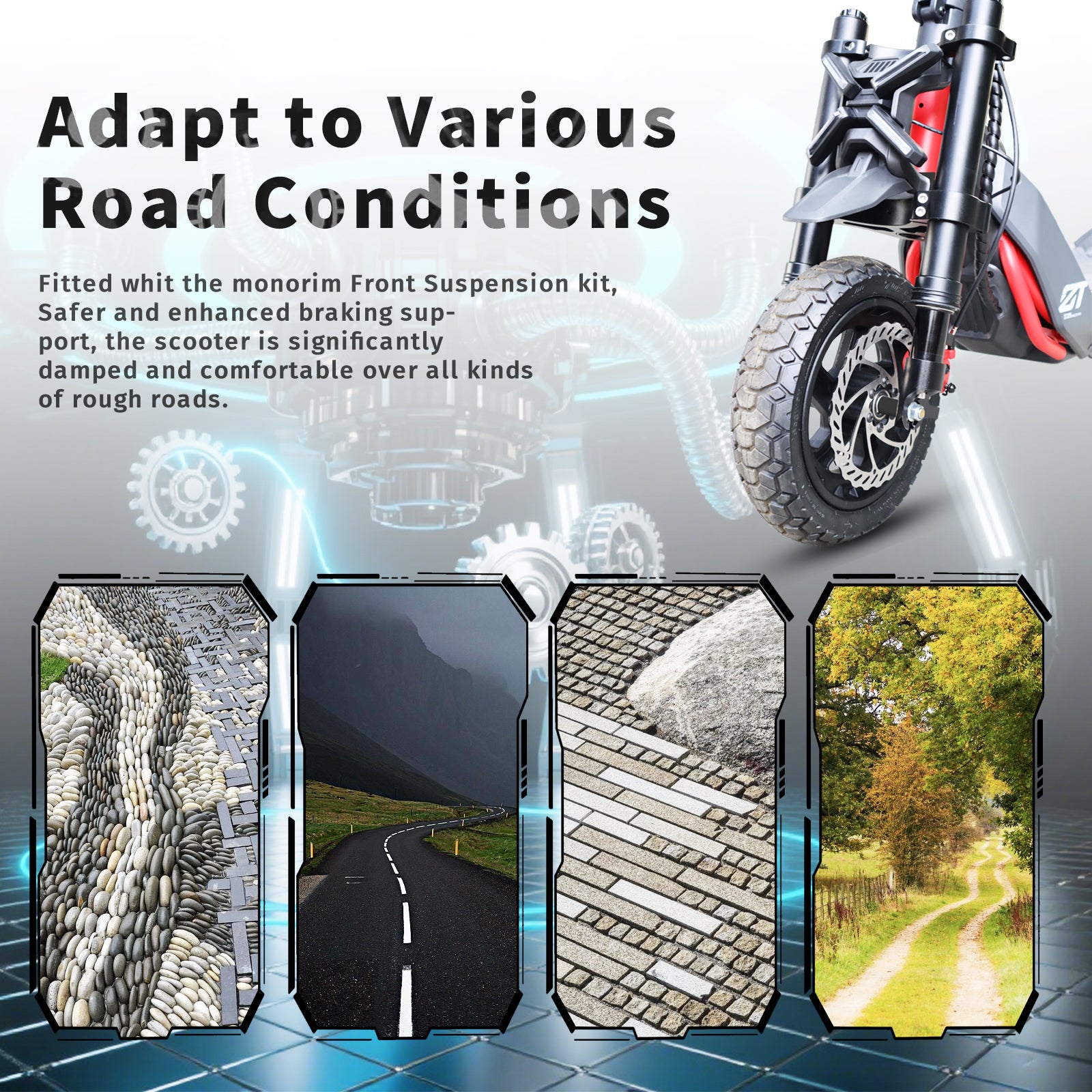Monorim MZ3 plus+ Dual air version front suspension for Segway ZT3
