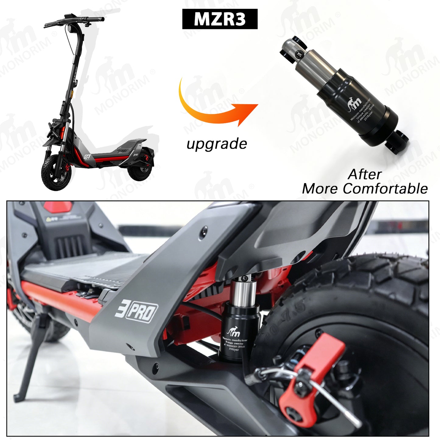 Monorim MZR3 Pro rear air suspension, specialize for ZT3 pro , Air adjust suspension.