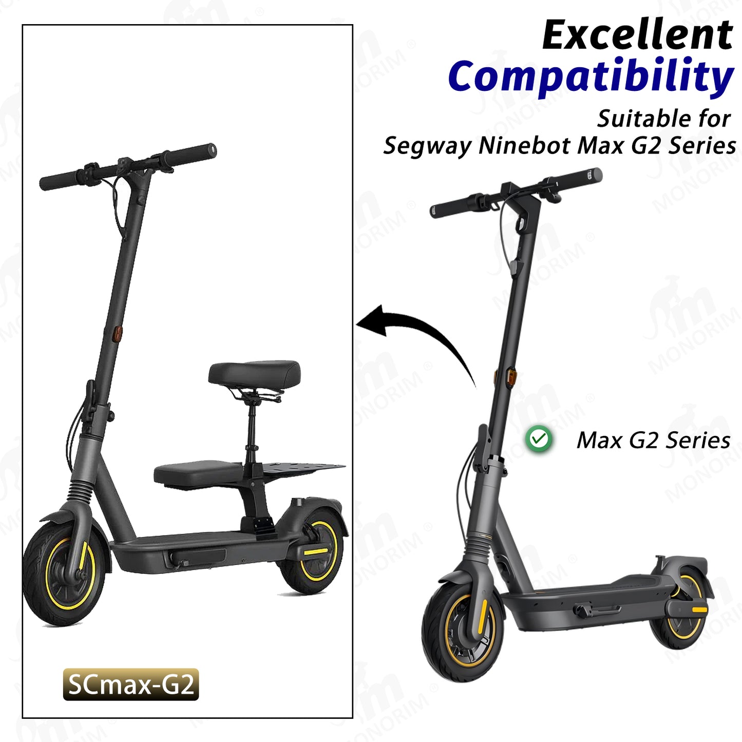 Monorim SCmax-Zt3pro/G2/G65/G30 LD/P/E series world unique seat care driving seat special for Segway Zt3pro/G2/G65/G30 LD/P/E series e-scooter
