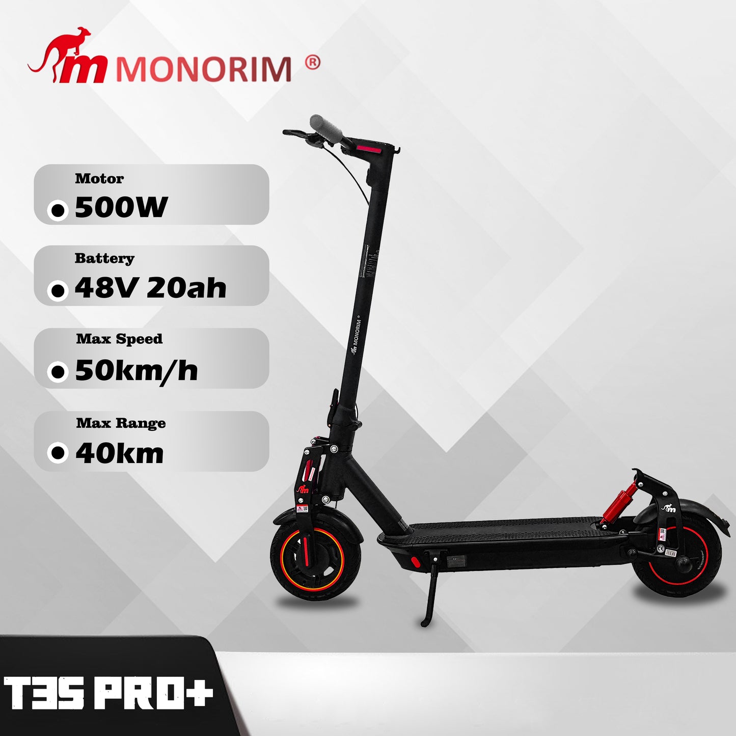 Monorim T3s Pro+ With front and rear suspension escooter 48v 20ah/LS/NLpower  App controller