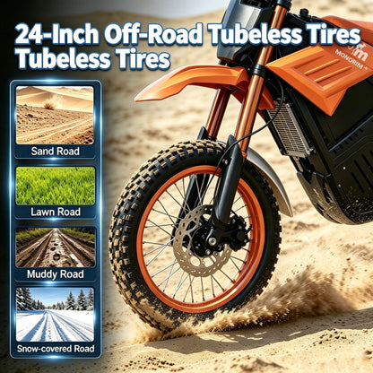 MONORIM WISH007 PRO DIRT BIKE 48v 20.8ah 1000w motor 60km/h  off road tire
